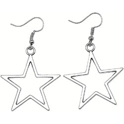 Silver Star Dangle Earrings