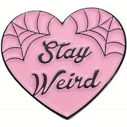 Stay Weird Webs Heart Enamel Pin