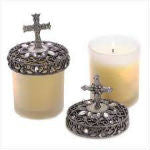 Filigree Cross Candle Pair Candle Collection - AttractionOil.com