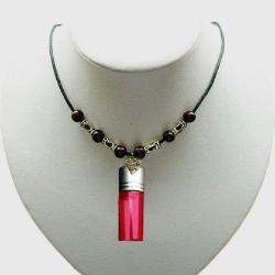 Gothic Heart Necklace w/ 'Very Sexy' Pheromone Bottle Pendant