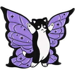 Purple Fairy Butterfly Wings Enamel Cat Pin