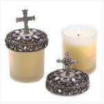 Filigree Cross Candle Pair - AttractionOil.com