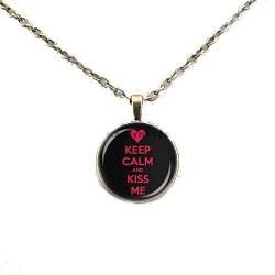 Keep Calm and Kiss Me Pendant Necklace - AttractionOil.com