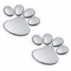 Silver 3D Paw Print Car/Laptop Decals