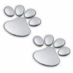 Silver 3D Paw Print Car/Laptop Decals - AttractionOil.com