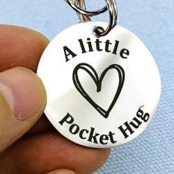 Hug Keychain Pocket Hug Double Sided Coin Keychain AttractionOil.com