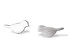 Silver Bird Pierced Earrings