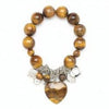 Tigers Eye Heart Stretch Bracelet