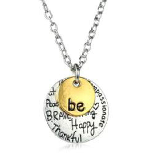 Two-Tone Gold "Be" Charm Necklace - AttractionOil.com