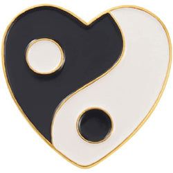 Yin Yang Heart Enamel Pin - AttractionOil.com