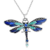 Stained Glass Dragonfly Necklace PheromoneOil.com