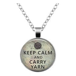 Keep Calm and Carry Yarn Necklace