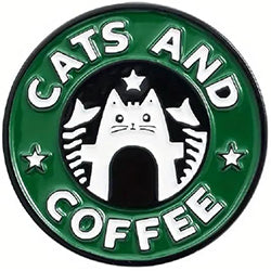 Cats and Coffee Enamel Pin