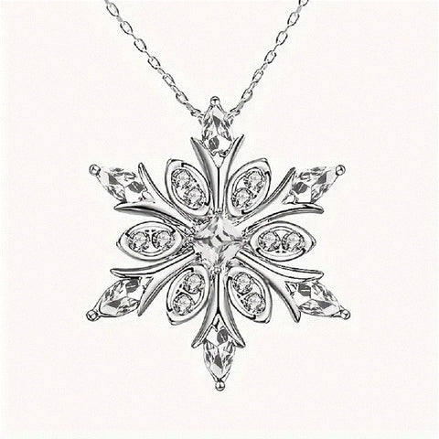 Tiny Snowflake Pendant Necklace