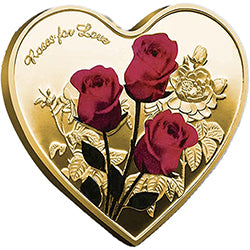 Gold Heart Coin Rose I Love You Keepsake Gift