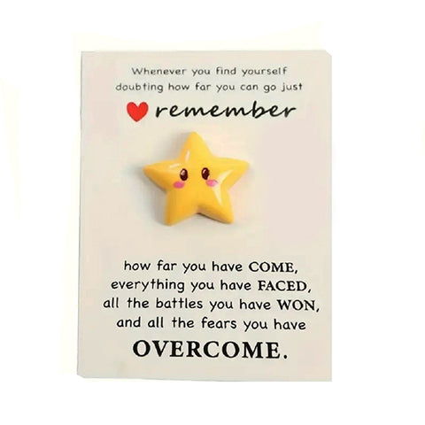 Inspirational Remember to Overcome Star Card with Motivational Quote