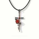 Sword Rose Pendant Necklace AttractionOil.com
