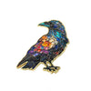 Stained Glass Style Raven Enamel Pin