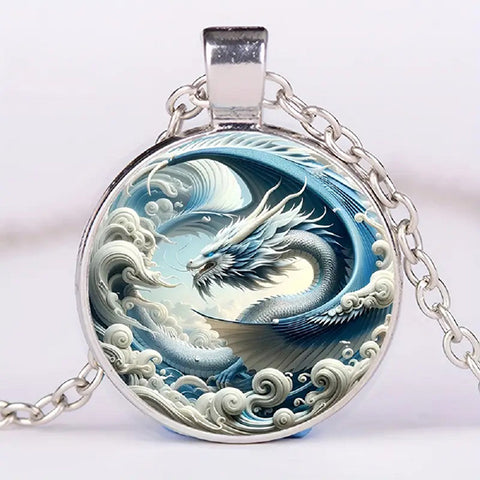 Majestic Sea Dragon Silver Necklace
