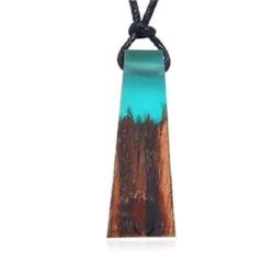 Natural Hand Made Wood Resin Pendant Necklace