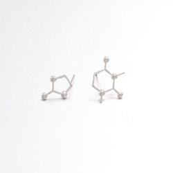 Caffeine Molecule Stud Earrings Jewelry - AttractionOil.com
