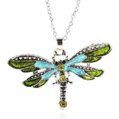 Stained Glass Dragonfly Necklace