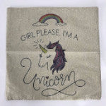 Girl Please I'm A Unicorn Throw Pillow Cover Home Decor - AttractionOil.com