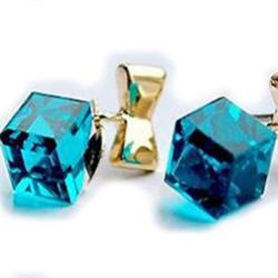 Blue Water Cube Earrings Jewelry - AttractionOil.com