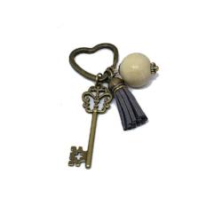 Antique Bronze Key & Things Keychain