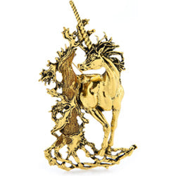 Large Golden Unicorn Brooch