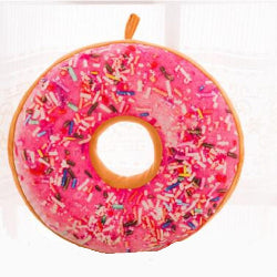 Pink Donut With Sprinkles Pillow Cover