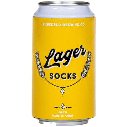 Lager Novelty Beer Can Yellow Crew Socks
