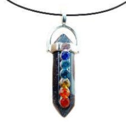 Chakra Healing Crystal Black & Blue Goldstone Pendant Necklace