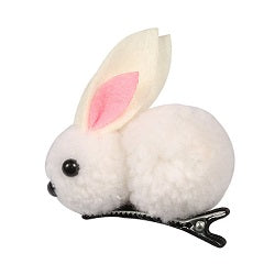 Super Cute White Bunny Rabbit Hair Clip