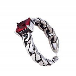 Red Crystal Adjustable Ring